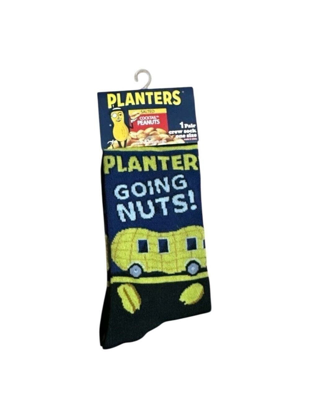 4/$25 Planters Peanuts Novelty Crew Socks Unisex